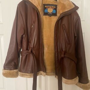 Wilsons Leather Brown Jacket with Tan Accents